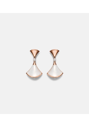 Bvlgari Diva's Dream 18kt rose gold drop earrings with diamonds and mother-of-pearl
