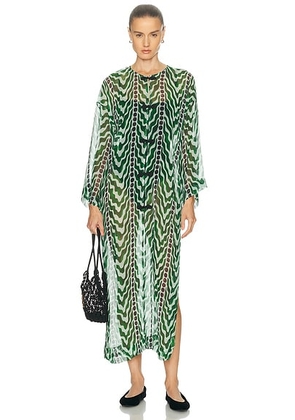 BODE Serpentine Kaftan in Green - Green. Size M (also in ).
