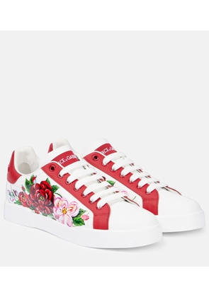 Dolce&Gabbana Floral leather sneakers