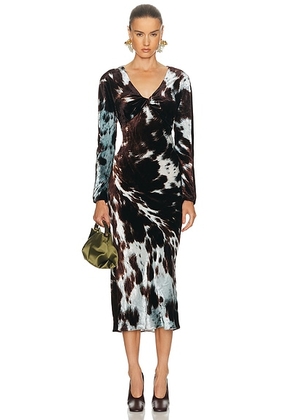Dries Van Noten Duska Dress in Brown - Brown. Size 36 (also in 38, 40).