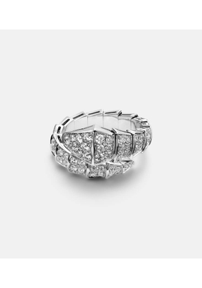 Bvlgari Serpenti Viper 18kt white gold ring with diamonds