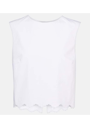 Patou Scalloped cotton poplin crop top