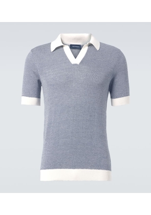 Thom Sweeney Cotton and linen polo shirt