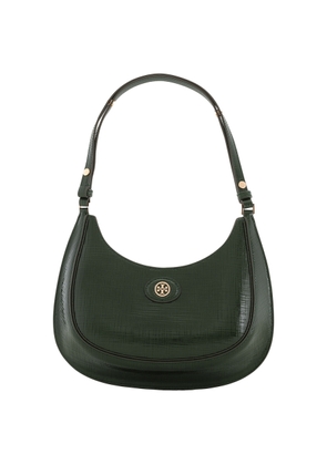 Tory Burch Evergreen Robinson Embossed Leather Crescent Bag