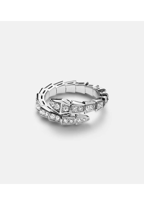 Bvlgari Serpenti Viper 18kt white gold ring with diamonds