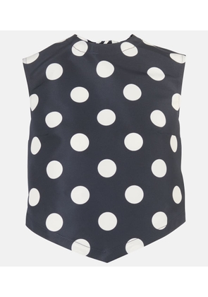 Patou Polka-dot open-back faille crop top