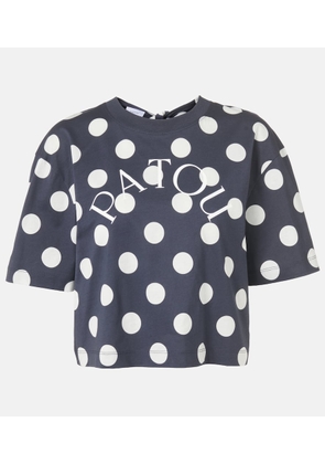 Patou Logo polka-dot cotton crop top