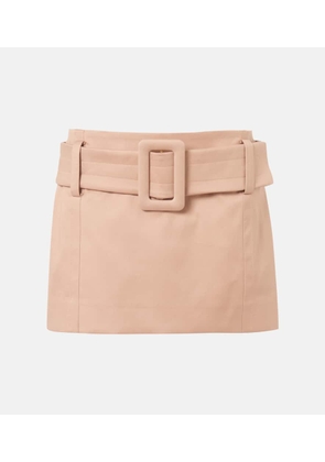 Patou Belted cotton twill miniskirt