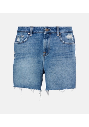 7 For All Mankind Distressed mid-rise denim shorts