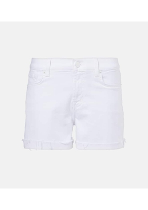 7 For All Mankind Distressed mid-rise denim shorts