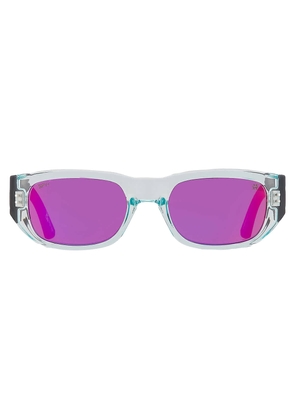 Spy GENRE Happy Gray with Purple Spectra Mirror Rectangular Unisex Sunglasses 6700000000136