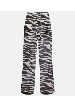 The Attico Zebra-print cotton muslin wide-leg pants