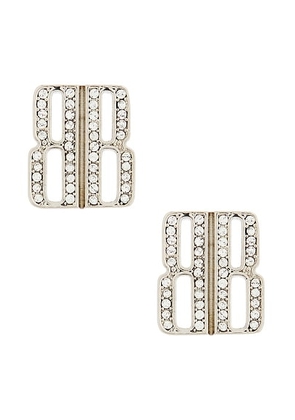 Balenciaga Nano XS Stud Earrings in Silver & Crystal - Metallic Silver. Size all.