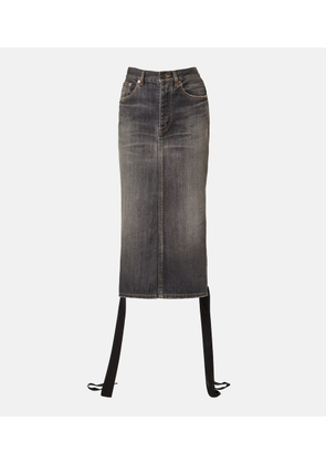 Balenciaga Lace-up denim pencil skirt