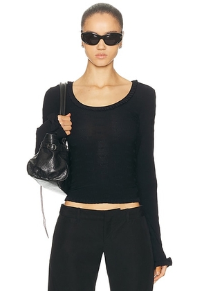 Balenciaga Long Sleeve Top in Black - Black. Size L (also in XS, M, S).