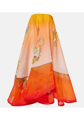 Alemais Neptuna printed asymmetric silk gown