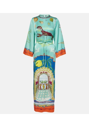 Alemais Surrealist silk midi dress