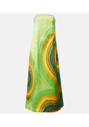 Alemais Iris printed strapless maxi dress