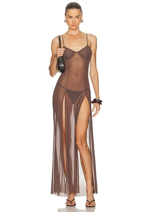 Bond Eye Tate Maxi Dress in Rosewood Mesh - Brown. Size M/L (also in ).