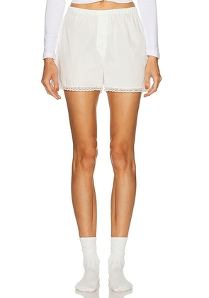 Cou Cou Intimates The Boxer Short in White - White. Size L (also in M, S, XS).