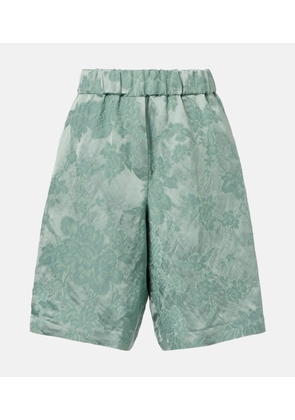Dries Van Noten Linen-blend jacquard Bermuda shorts