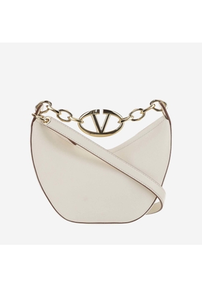 Valentino Garavani Mini Hobo Vlogo Moon Bag In Nappa Leather With Chain