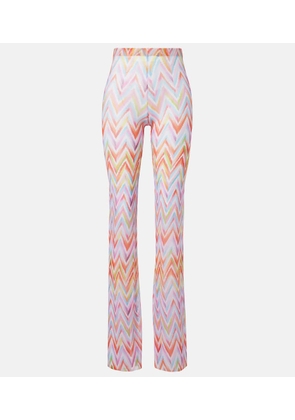 Missoni Zigzag printed tulle straight pants
