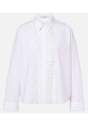 Dorothee Schumacher Lace-trimmed cotton-blend poplin blouse