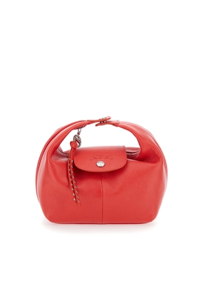 Longchamp Le Pliage Portobello Xs Red Handbag With Logo Embossed On The Front In Leather