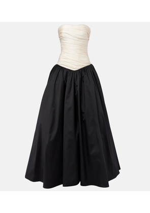 Marmar Halim Strapless mikado and taffeta gown