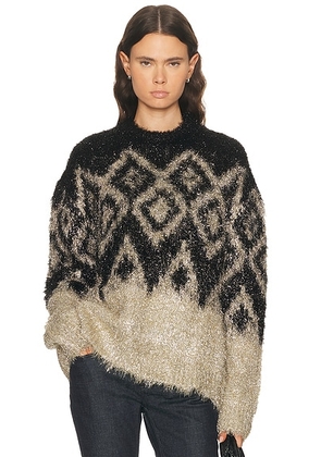 Acne Studios Kinai Tinsel Knit Sweater in Black & Gold - Black. Size XS (also in ).