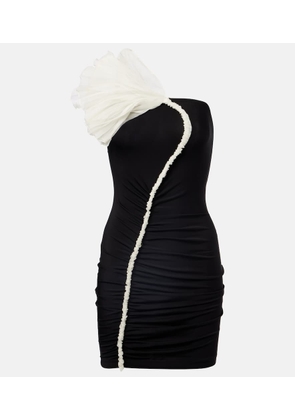 Nensi Dojaka Floral-applique asymmetric minidress