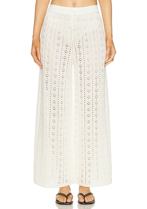 Calle Del Mar Eyelet Pant in Natural - Ivory. Size L (also in M, S, XS).