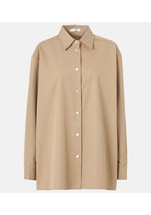The Row Tansy cotton and cashmere shirt