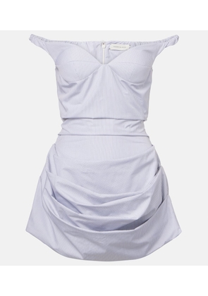 Magda Butrym Striped draped cotton poplin bustier dress