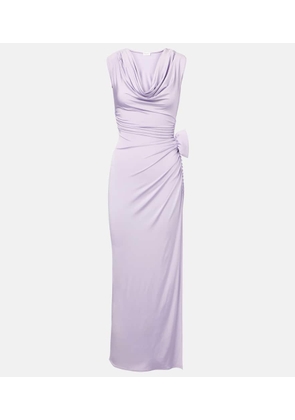 Magda Butrym Draped floral-applique jersey maxi dress