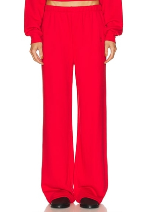 Eterne Oversized Wide Leg Sweatpant in Rouge - Red. Size L (also in M, S, XL, XS).