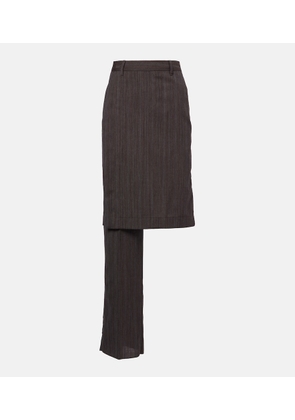 Bottega Veneta Asymmetric striped wool skirt pants