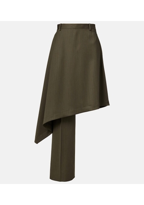 Bottega Veneta Asymmetric wool midi skirt