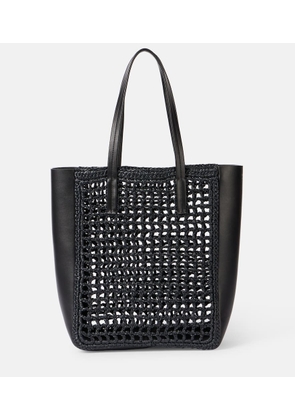 Khaite Zoe Small leather-trimmed raffia tote bag