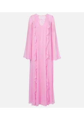 Max Mara Smirne floral-applique georgette maxi dress