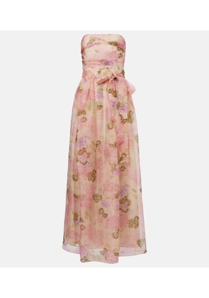 Max Mara Lisetta floral silk organza bustier gown