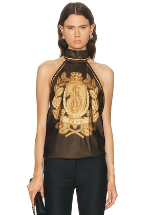 Burberry Scarf Halter Top in Marsh Green - Brown. Size all.