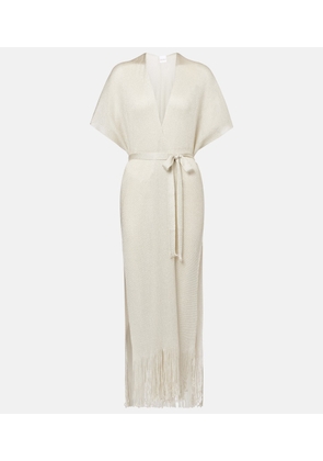 Max Mara Zarelia fringed lame kaftan