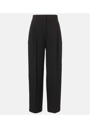 The Row Lilas wool and linen-blend wide-leg pants