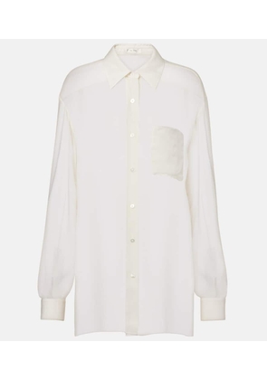 The Row Nesson oversized striped cupro shirt