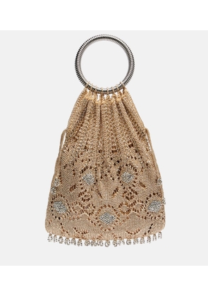 Rabanne Beaded crochet lame tote bag