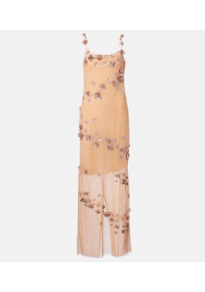 Blumarine Embroidered tulle gown