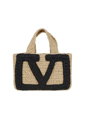 Valentino Garavani Small Tote Viva Superstar Crochet Rafia