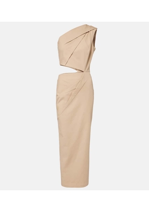 Max Mara Cutout cotton-blend twill maxi dress